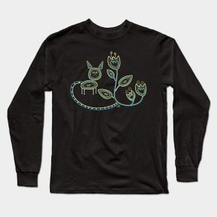 Cat Charges The Plant Long Sleeve T-Shirt